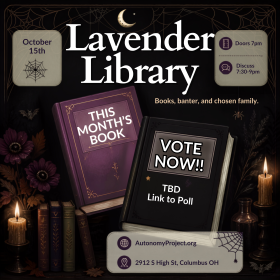 October Lavender Library on October 15th from 7 PM to 9 PM