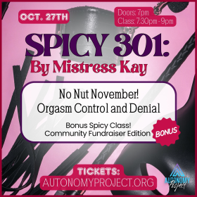 Spicy 301 Class on October 27th 2026 from 7 PM to 9 PM