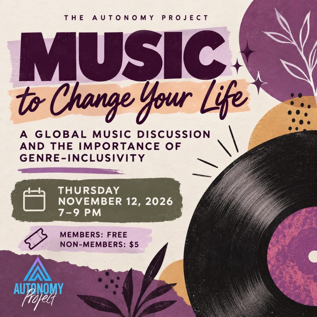 Music to Change Your Life - Global Music Discussion and Genre-Inclusivity on November 12 2026 from 7 to 9 PM